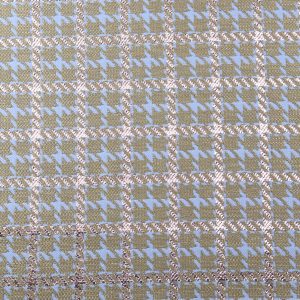 Tejido Fiesta Cuadro Azul y Metalizado