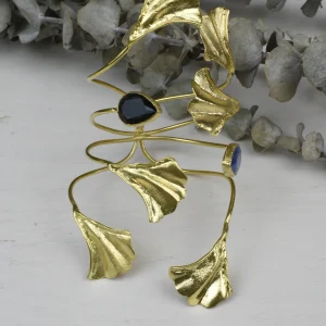 Brazalete Floral Azul y Negro