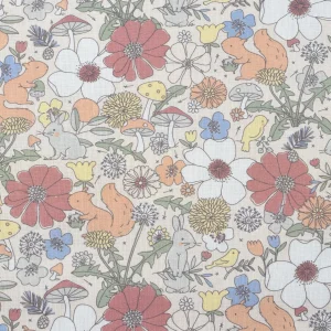 Tejido Popelín Flores y Animales