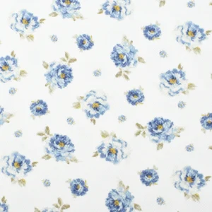 Tejido Popelín Rosas Azules