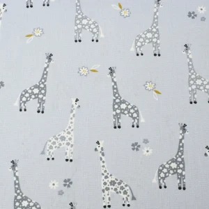 Tejido Popelín Jirafas Azules