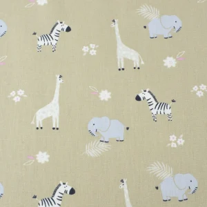 Tejido Popelín Animales Beige