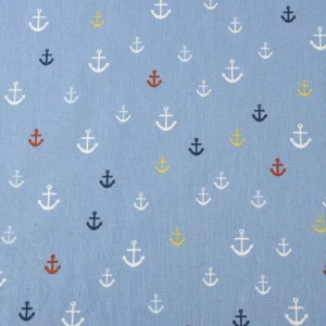 Tejido Popelín Ancla Azul