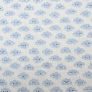 Tejido Piqué Nubes Azules