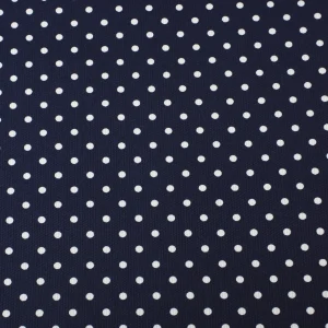Tejido Piqué Azul Marino Lunares