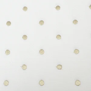 Tejido Piqué Bordado Lunares Dorados