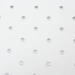 Tejido Piqué Bordado Lunares Plateados