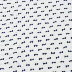 Tejido Plumeti Bordado Lunares Azul Marino