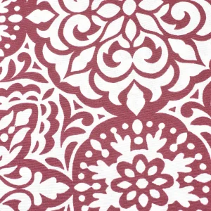 Tejido Loneta Geométrico Burdeos