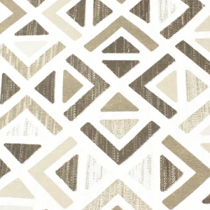 Tejido Loneta Triángulos Geométricos Marrones