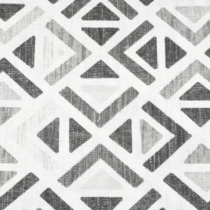 Tejido Loneta Triángulos Geométricos Grises