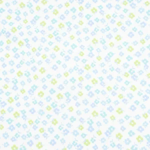 Tejido Piqué Flores Azules y Verdes