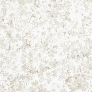 Tejido Loneta Seda Flores Beige