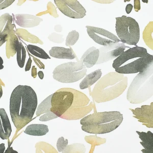 Tejido Loneta Seda Hojas Acuarela