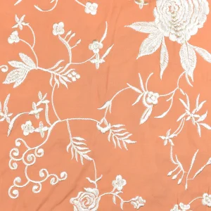 Tejido Bordado Naranja