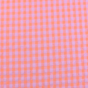 Tejido Vichy Sersuker Pequeño Naranja y Morado