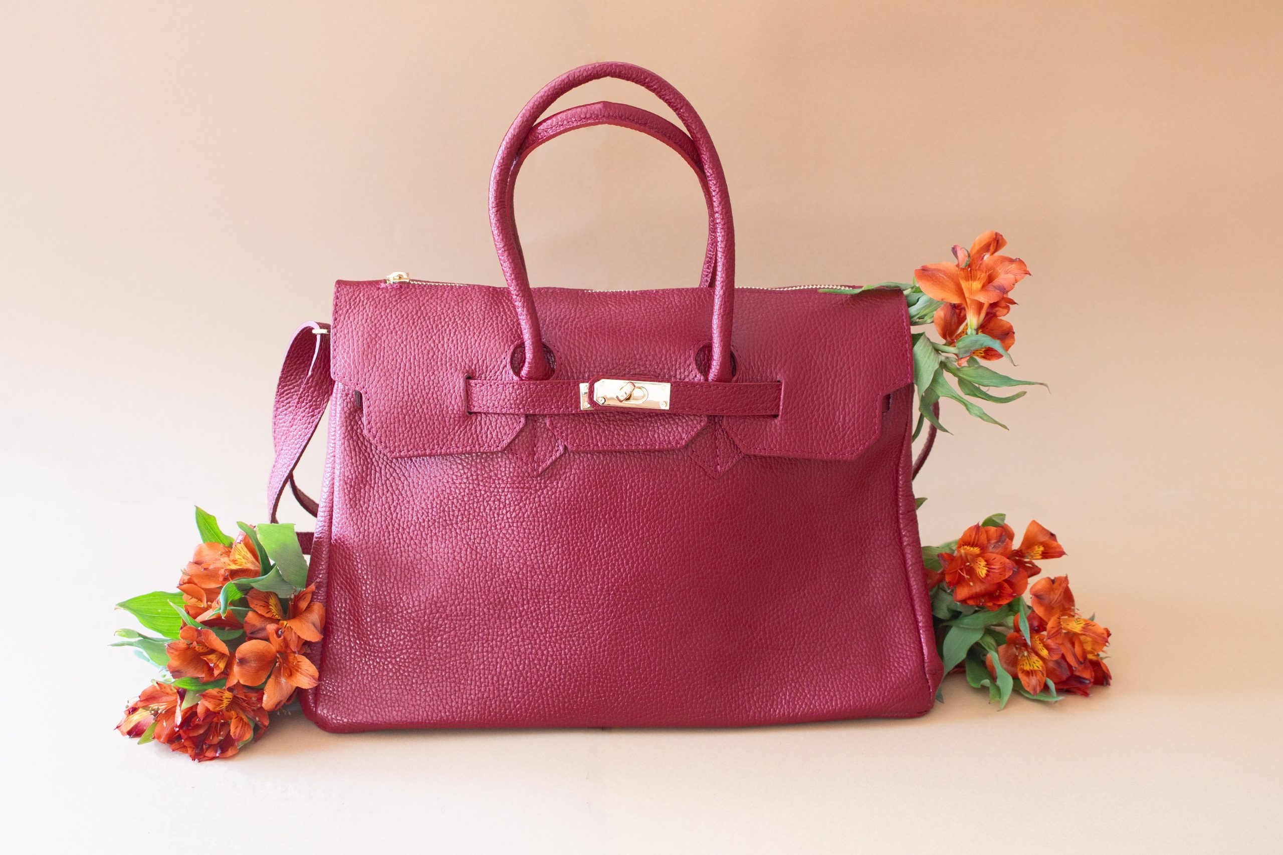 Bolso Piel Praga Burdeos - Imagen 6