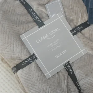 Manta Terciopelo Beige