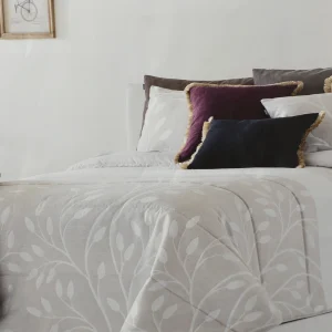 Colcha Plantas Beige