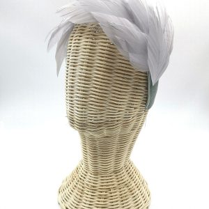 Diadema de Plumas Dharma Gris Plata