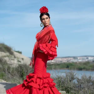 Vestido Flamenca Modelo Macu Rojo T.36