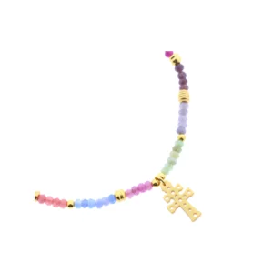 Cruz de Caravaca Gargantilla Piedras Colores