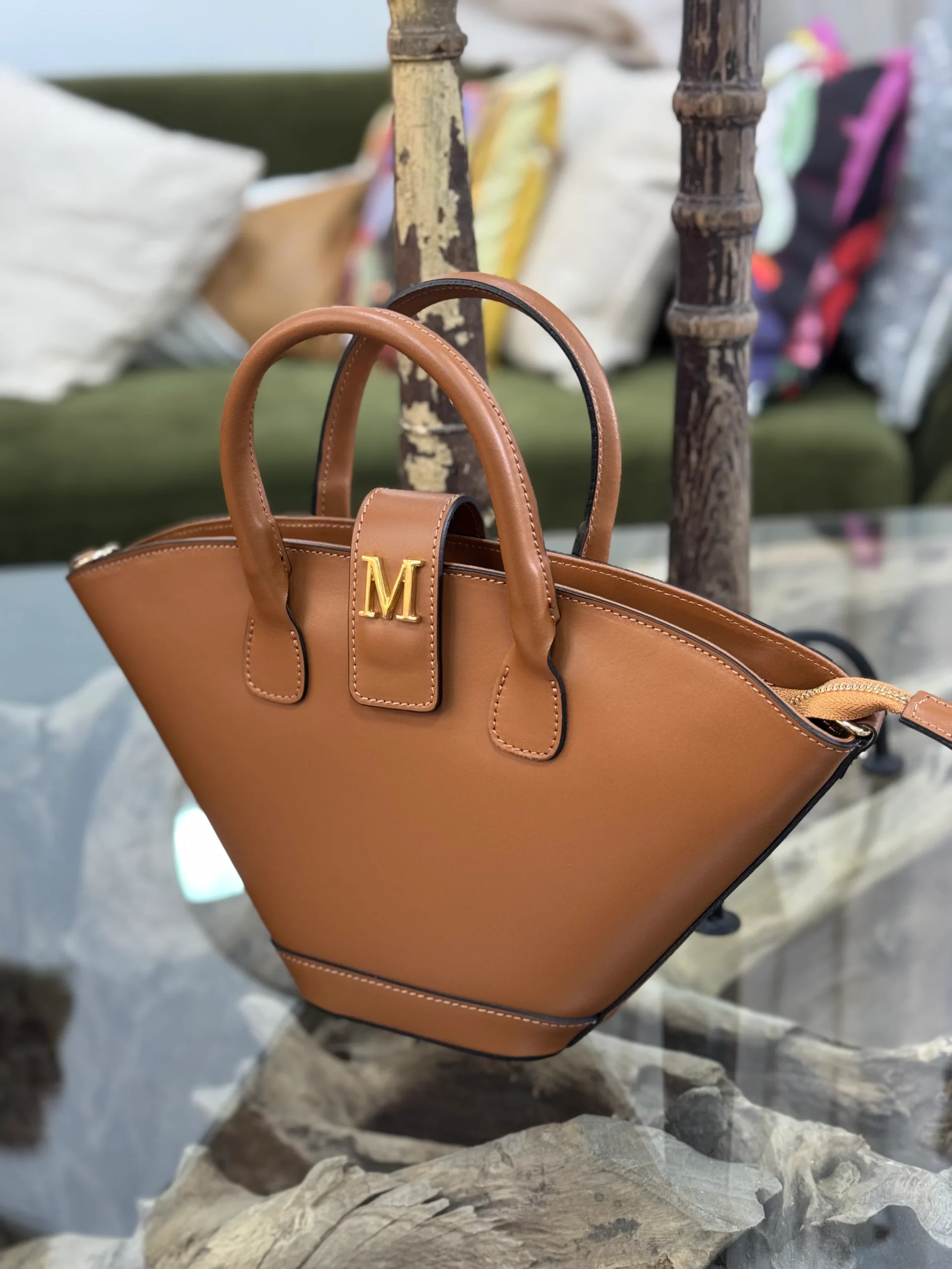 Bolso Piel Capazito Camel - Imagen 7