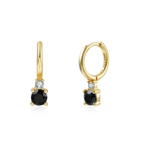 Pendientes Piedra Cristal Negros