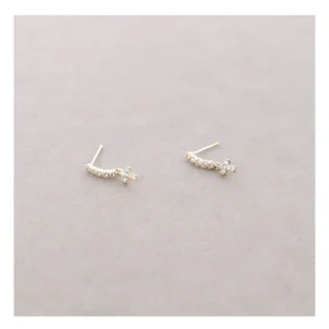 PENDIENTES PRESIÓN COLGANTE CRUZ CRISTALES