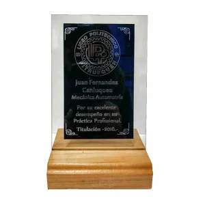 GALVANO VIDRIO BASE MADERA GAL29