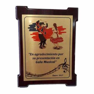 GALVANO MADERA CAOBA CON PLACA W08