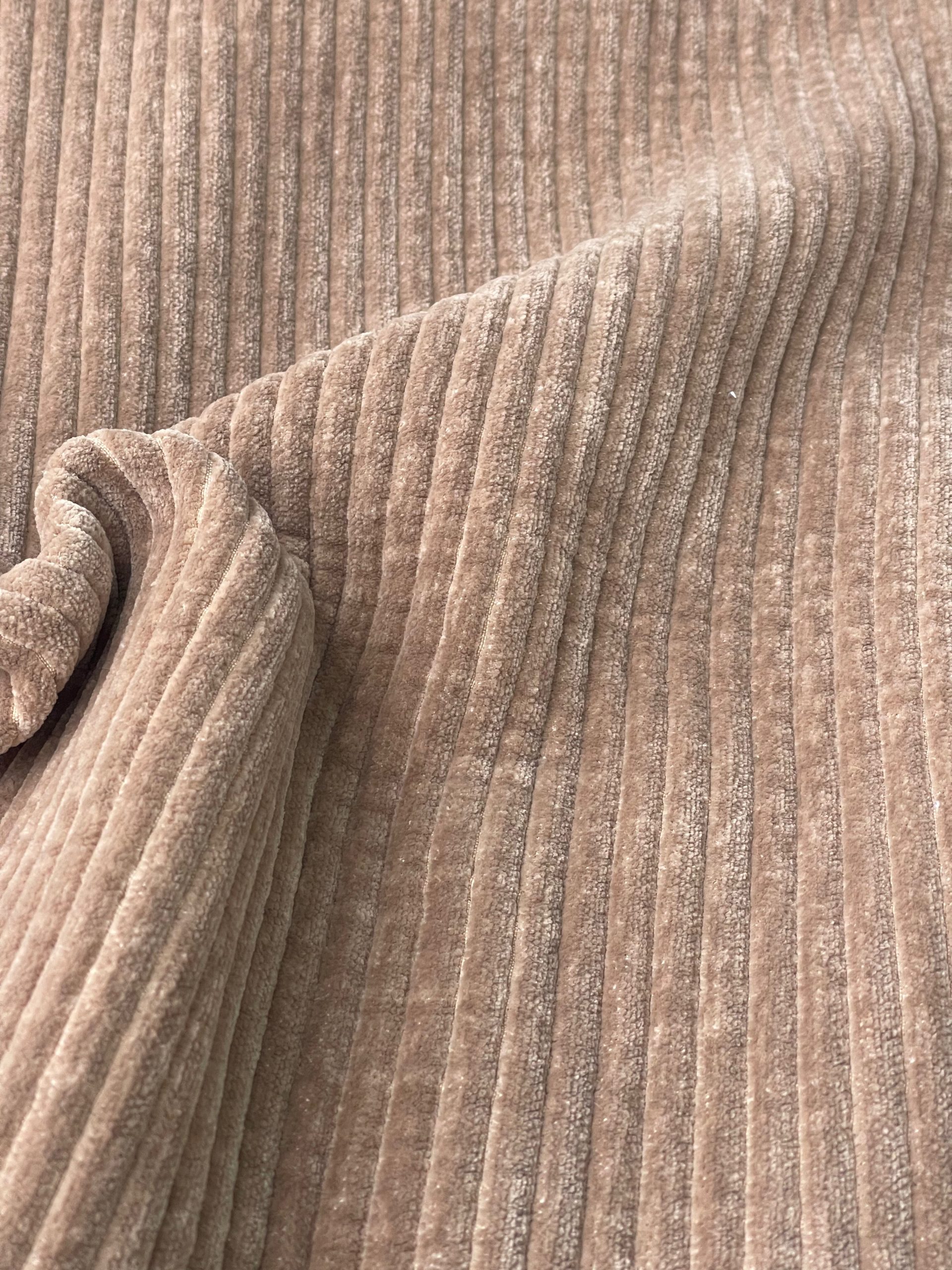 Tejido Chenilla Mosul Pana Gruesa Beige Tostado - Imagen 3