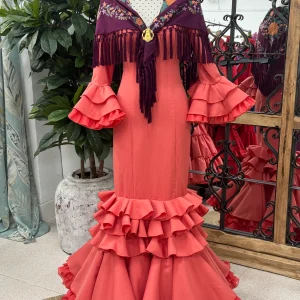 Vestido de Flamenca Modelo Macu Coral
