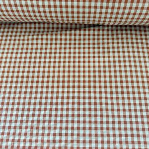 Tejido Vichy Sersuker Marrón/Azul