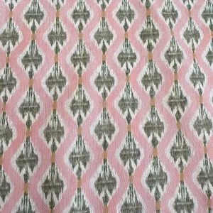 Tejido Loneta Panamá Étnico Rosa y Verde