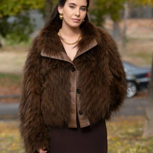 Chaqueta Abrigo Piel Natural Marrón