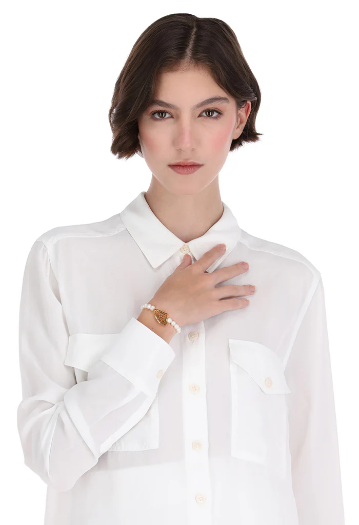 Pulsera Mariposa con Perlas - Imagen 3