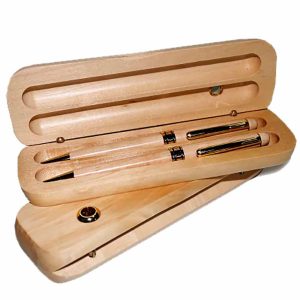 SET BOLÍGRAFOS MADERA NATURAL 2715