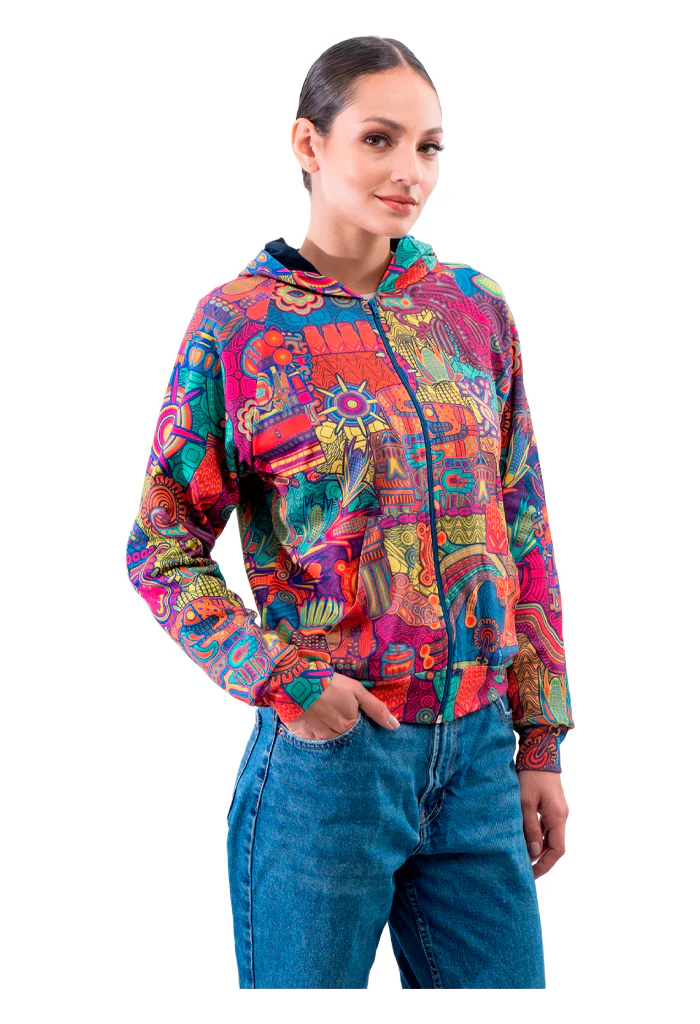 Sudadera X贸chitl Mujer Diosas Mexicas Amarillo - Imagen 7