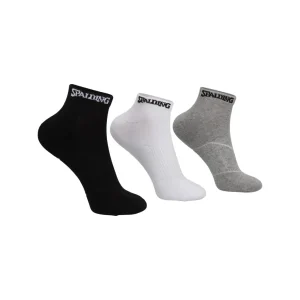CALCETINES TRIPACK CORTOS SPALDING BLANCO/NEGRO/GRIS 35-39