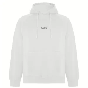 Sudadera Orgánica con capucha EMBRO Logo Bordado Unisex Blanca