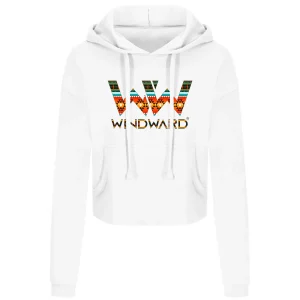 Sudadera CROP con capucha BOHO mujer Blanca