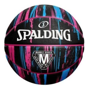 BALON BASQUETBOL SPALDING MARBLE BLACK/PINK N°6