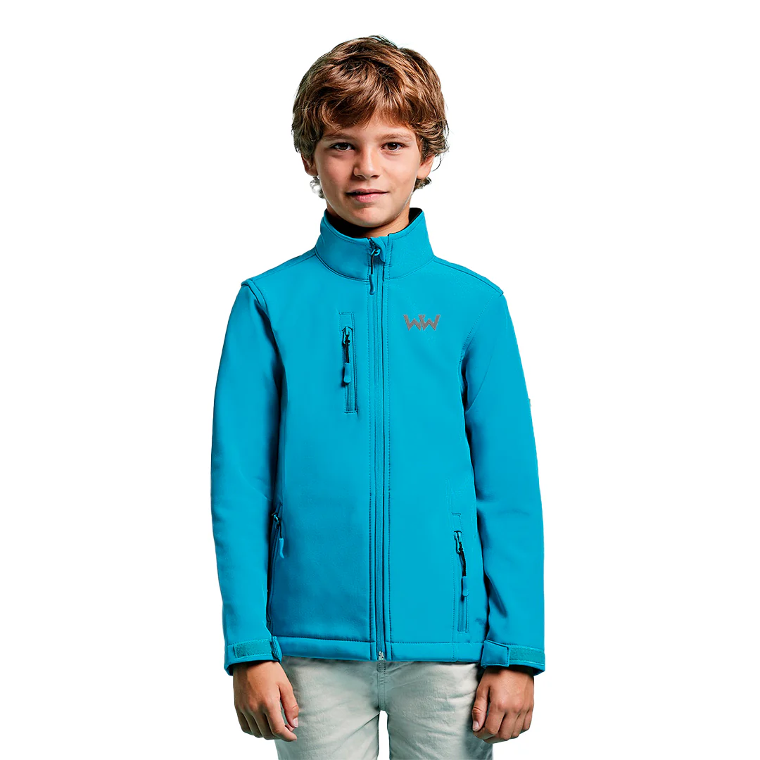 Softshell Logo Bordado niños MOUNTAIN Agua Marina - Imagen 5