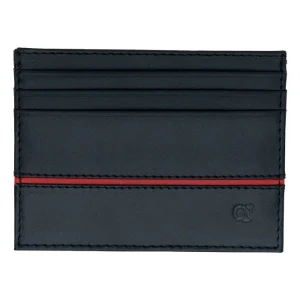 Tarjetero Kukxaan Negro Ribete Rojo Colibrí Vino