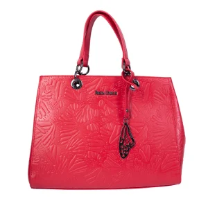 Bolsa Kaxan Piel Herraje Negro Grabado Mariposa