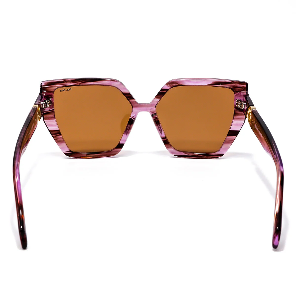 Lentes de Sol Hexagonales Caf茅 Degradado Greca Mariposa Monarca - Imagen 5