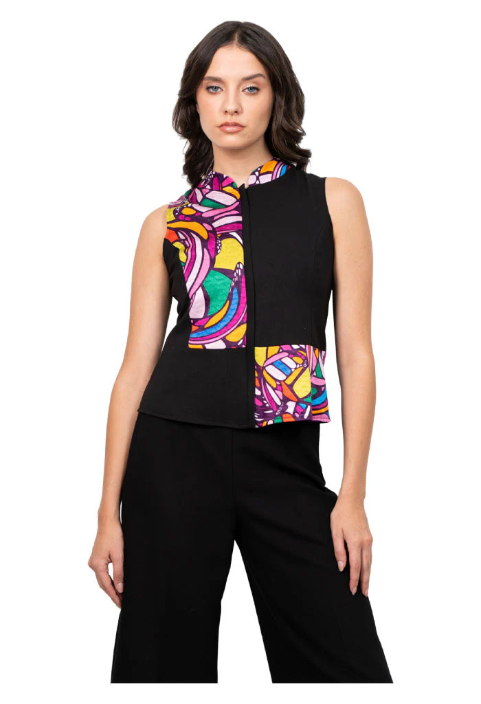 Chaleco Combinado Mariposa Abstracta Morado - Imagen 3