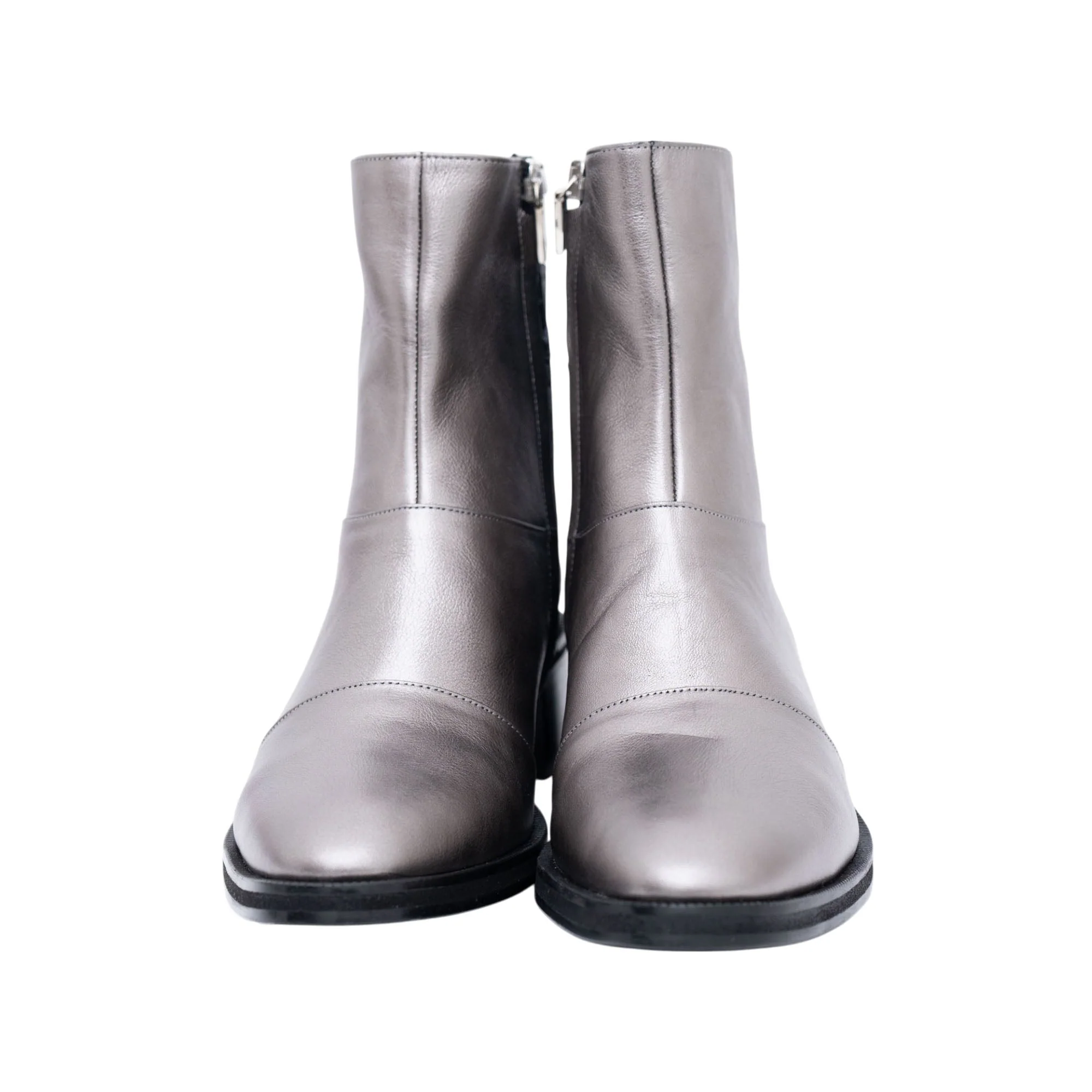 BOTÍN BEEL PIEL METÁL MARIPOSA VITRAL GRIS - Imagen 3