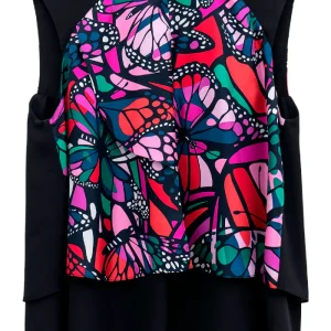Blusa Pétalos Vuelo de Mariposa Verde/Rosa